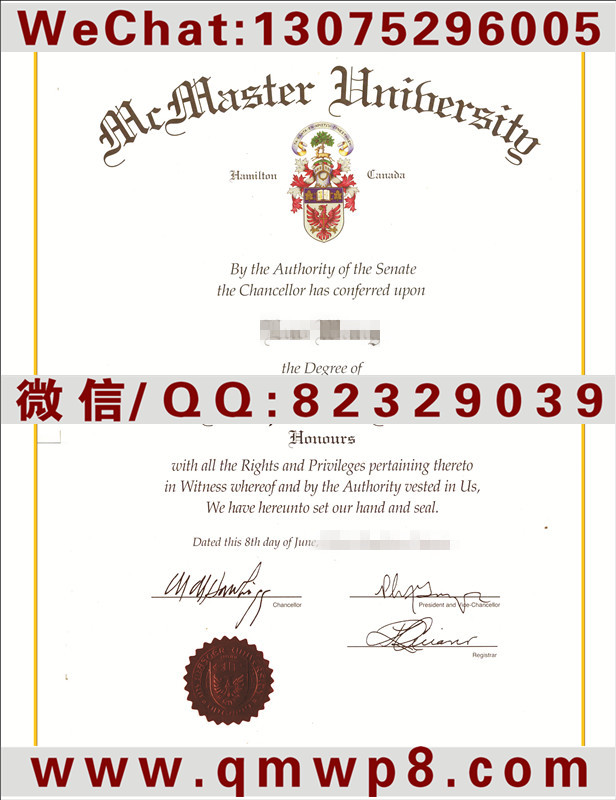 麦克马斯特大学毕业证|Degree of McMaster University