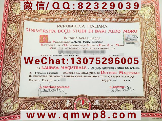 巴里大学毕业证|制作意大利巴里大学毕业证书