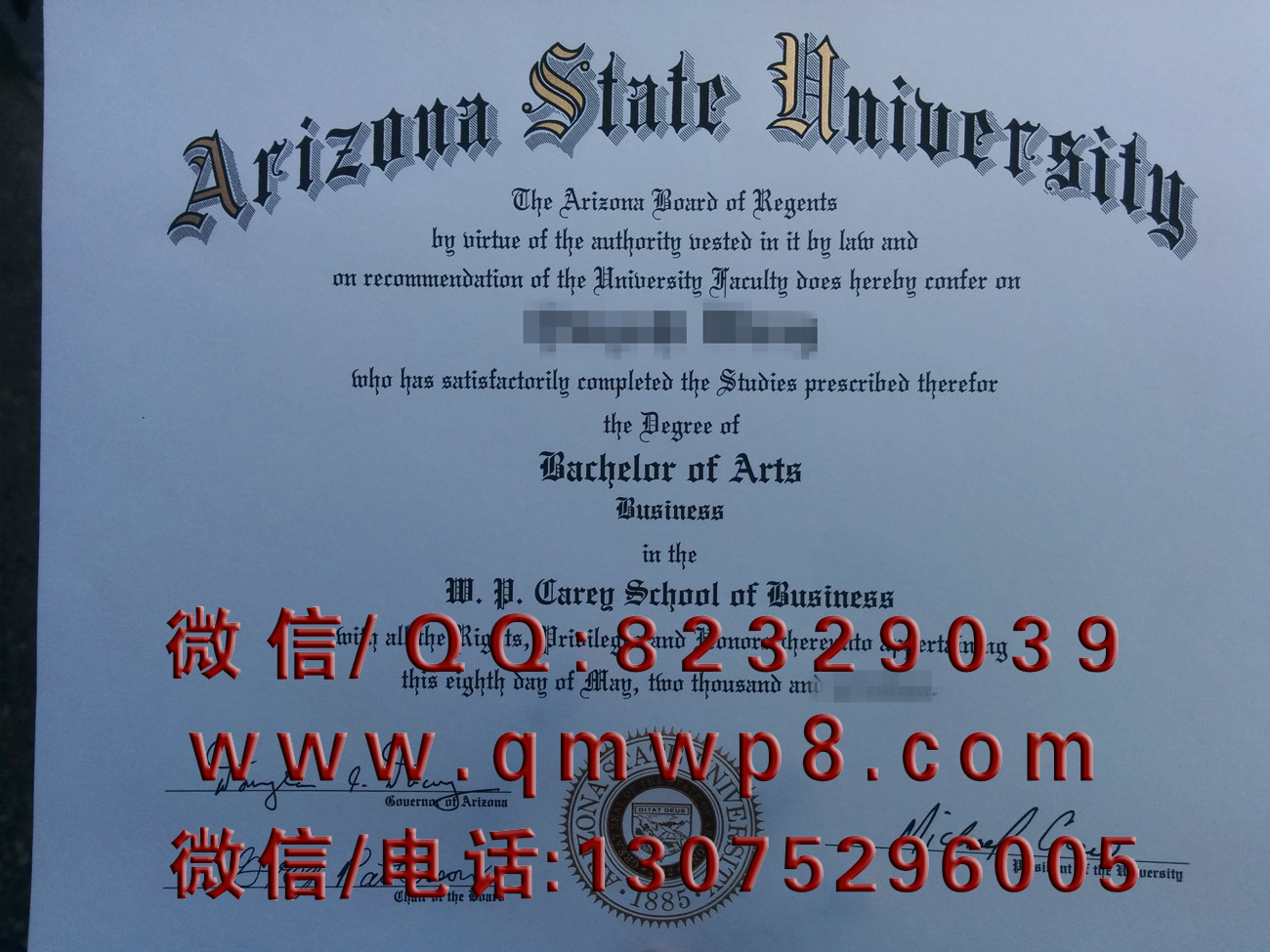 亚利桑那州立大学毕业证制作案例|Arizona State University Degree