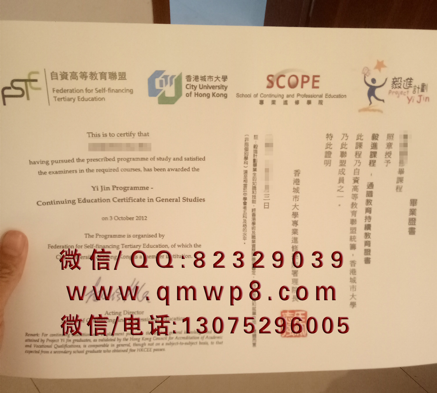 香港城市大学专业进修学院毕业证制作案例|City University of Hong Kong Degree