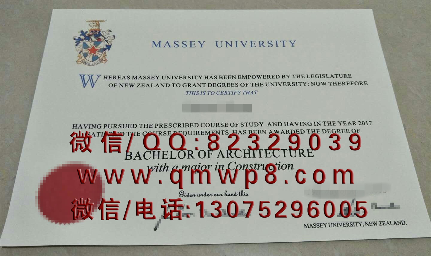 梅西大学毕业证与成绩单制作案例|Massey University Degree and Transcripts